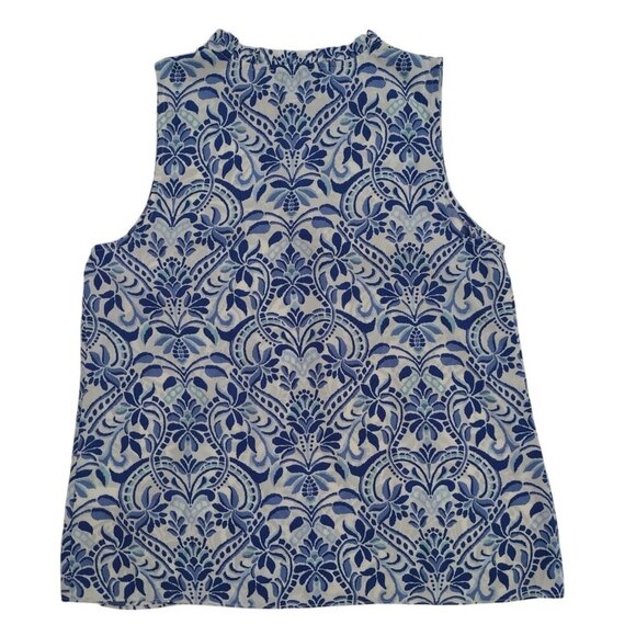 Sleeveless Floral Blue & White Blouse By CeCe, for women, Size S, NWT - Picture 2 of 8